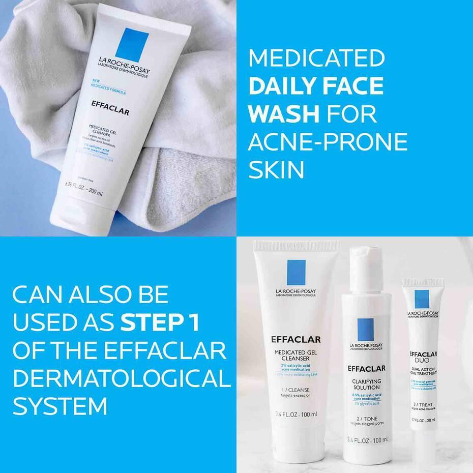 La Roche Posay- EFFACLAR MEDICATED ACNE FACE WASH 200ml - The Beauty League Pakistan
