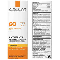 La Roche Posay- ANTHELIOS ULTRA LIGHT FLUID FACIAL SUNSCREEN SPF 60