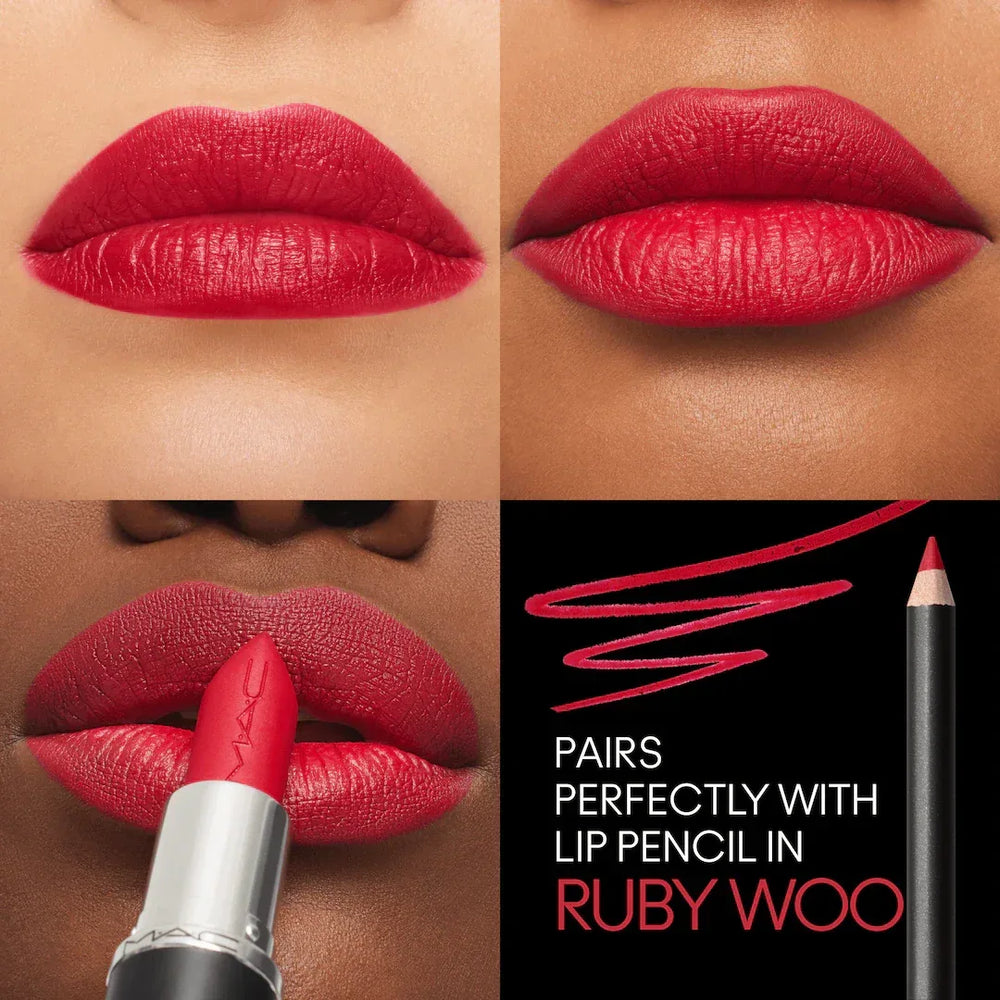 MAC- M·A·CXIMAL SILKY MATTE LIPSTICK- Ruby Woo - The Beauty League Pakistan