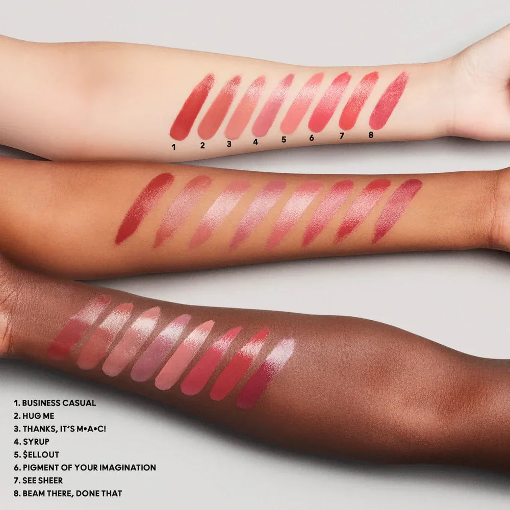 MAC- LUSTREGLASS SHEER-SHINE LIPSTICK- Hug Me - The Beauty League Pakistan