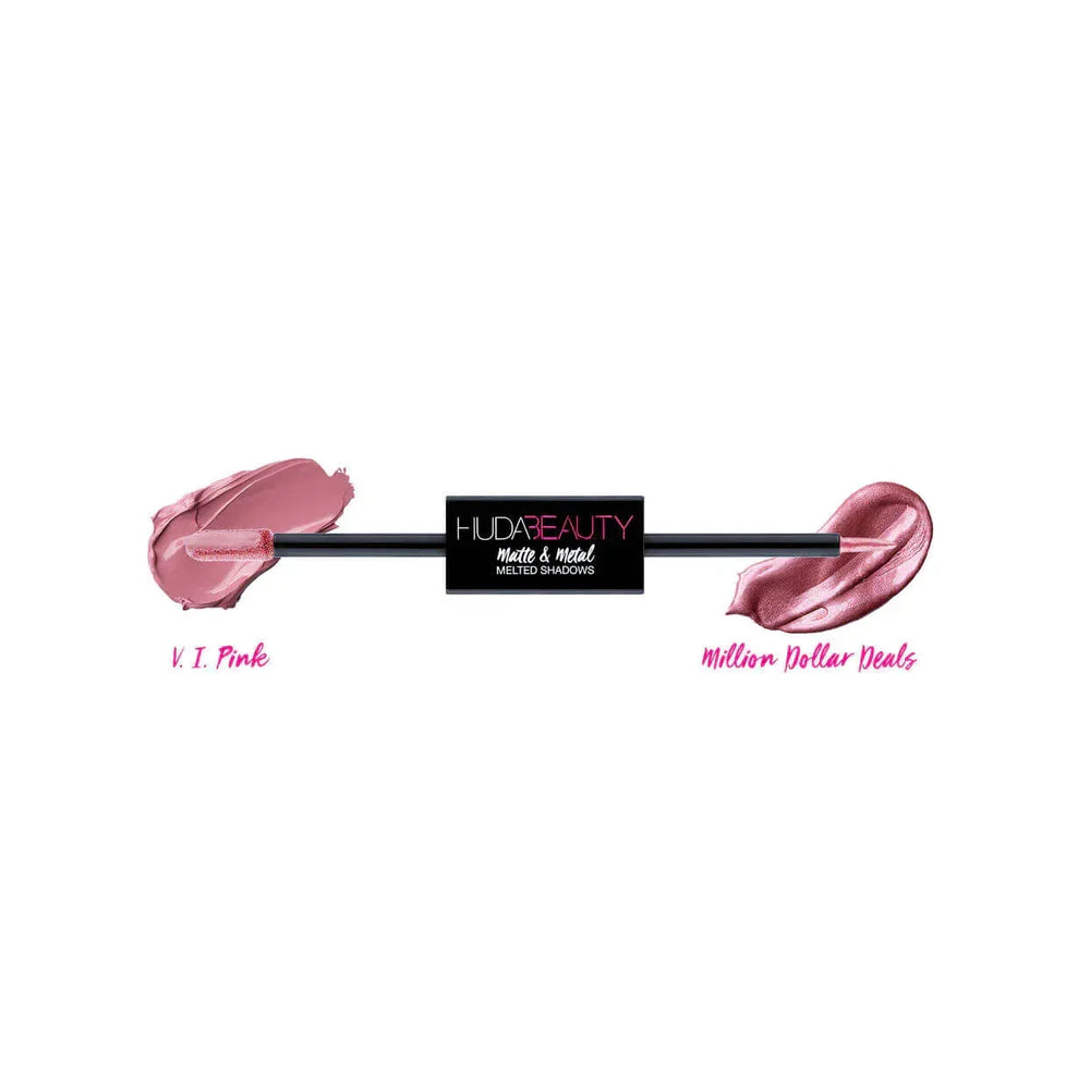 Huda Beauty Matte & Metal Melted Shadows - V.I. Pink & Million Dollar Deals - The Beauty League Pakistan