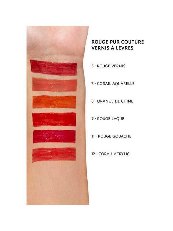 Yves Saint Laurent Rouge Pur Couture Vernis A Levres Glossy Stain 07 Corail Aquarelle - The Beauty League Pakistan