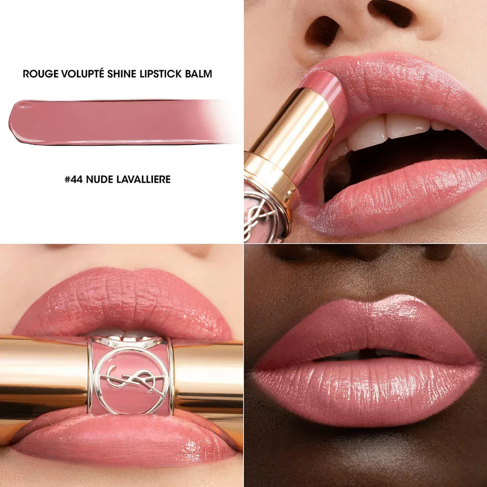 Yves Saint Laurent Rouge Volupté Shine Lipstick Balm-44Nude Lavalliere - pinkish brown - The Beauty League Pakistan