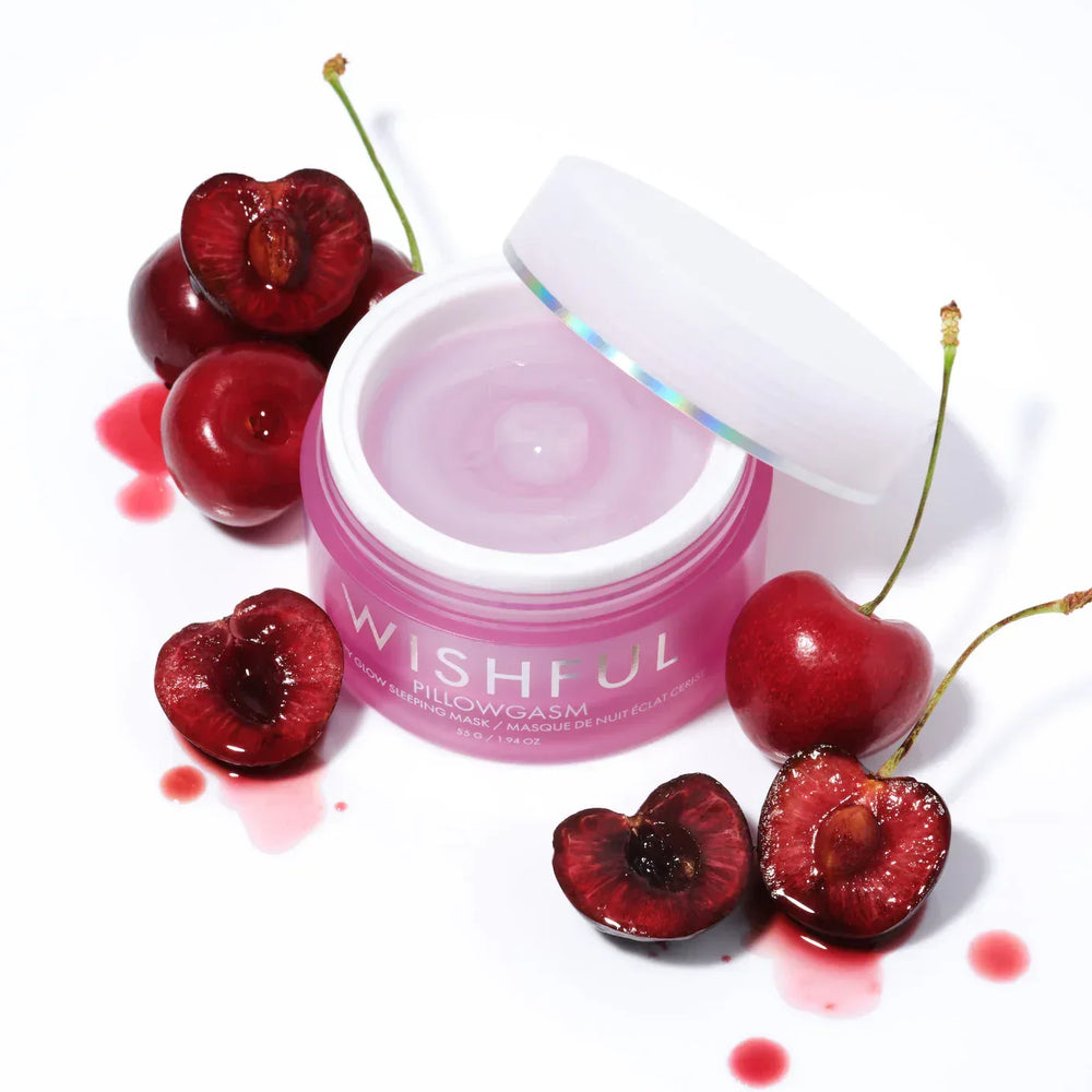 Huda Beauty- Wishful Pillowgasm Vitamin-Rich Cherry Glow Sleep Mask 55g - The Beauty League Pakistan