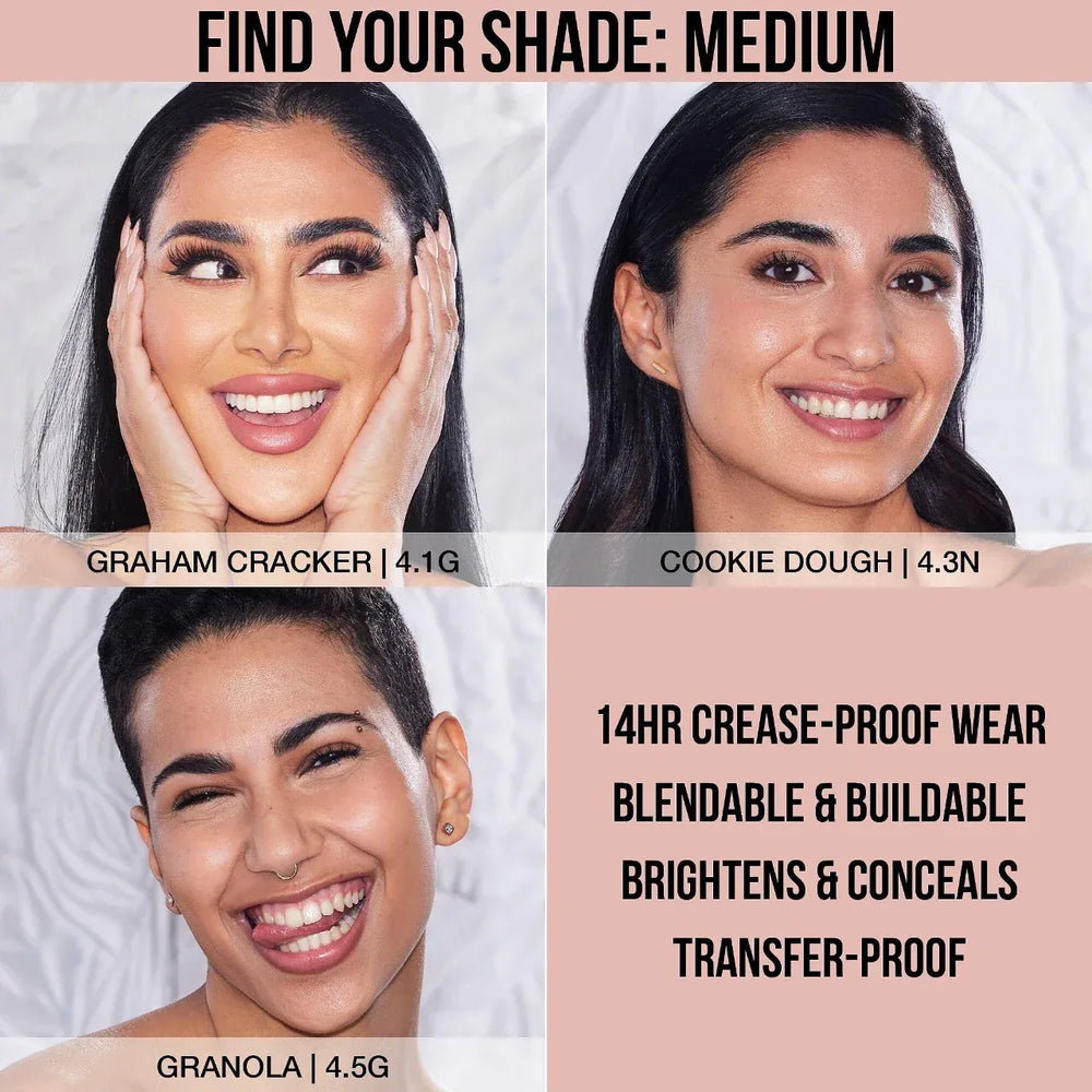 HUDA BEAUTY #FauxFilter Matte Buildable Coverage Waterproof Concealer- 4.1G Graham Cracker - The Beauty League Pakistan