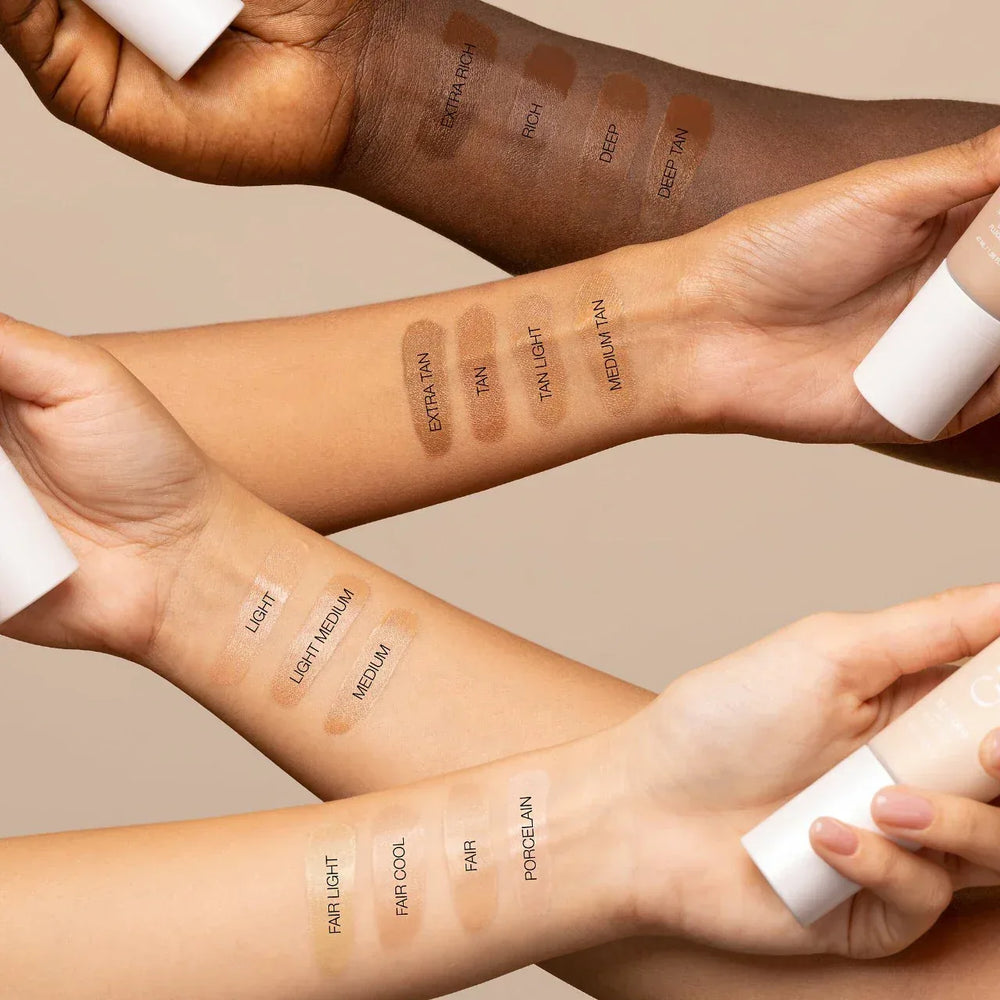 HUDA BEAUTY GloWish Multidew Vegan Skin Tint Foundation- 00 Porcelain - The Beauty League Pakistan