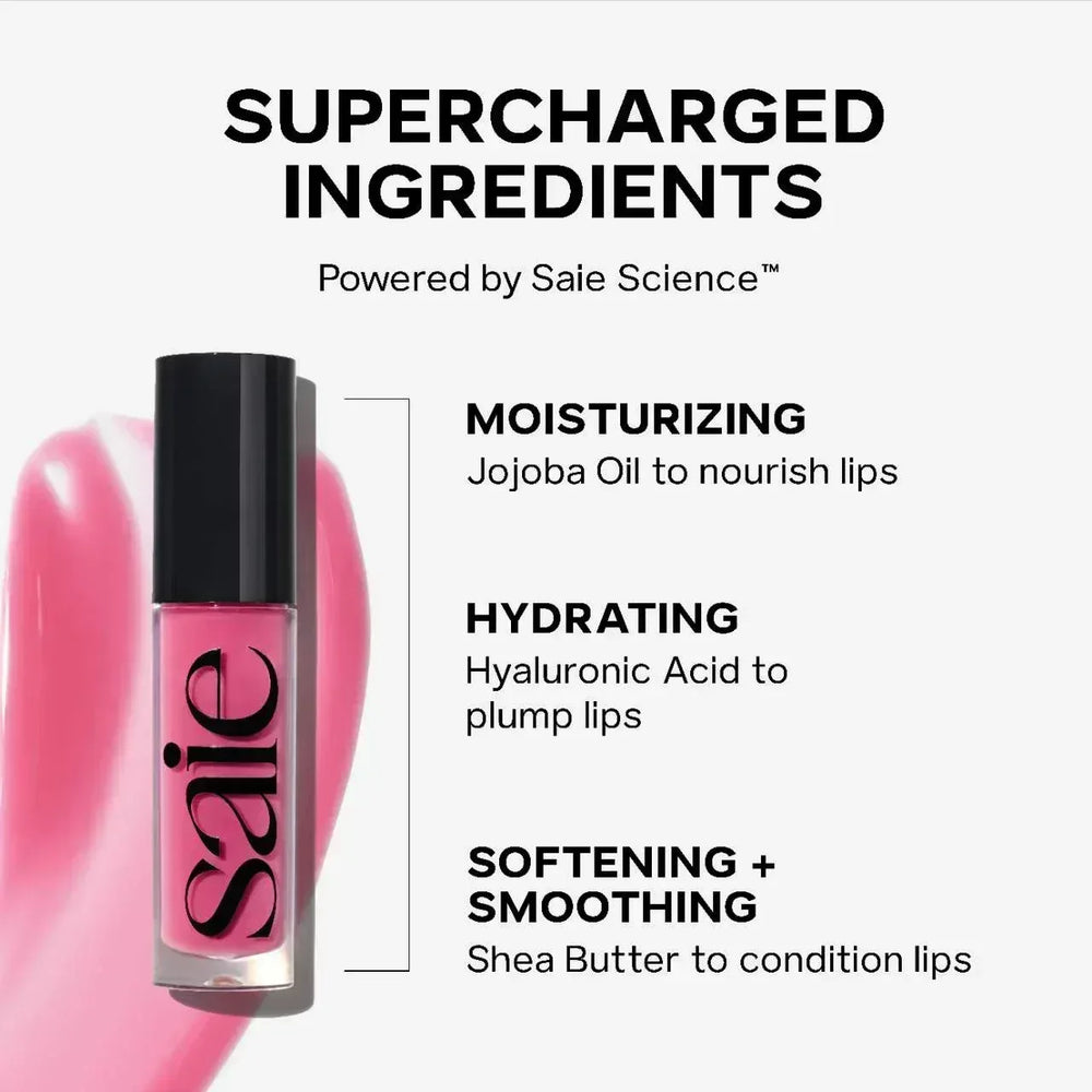 Saie Glossybounce™ High-Shine Hydrating Lip Gloss Oil- Dip - The Beauty League Pakistan