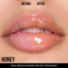 HUDA BEAUTY  Faux Filler Shiny Non-Sticky Lip Gloss- Honey