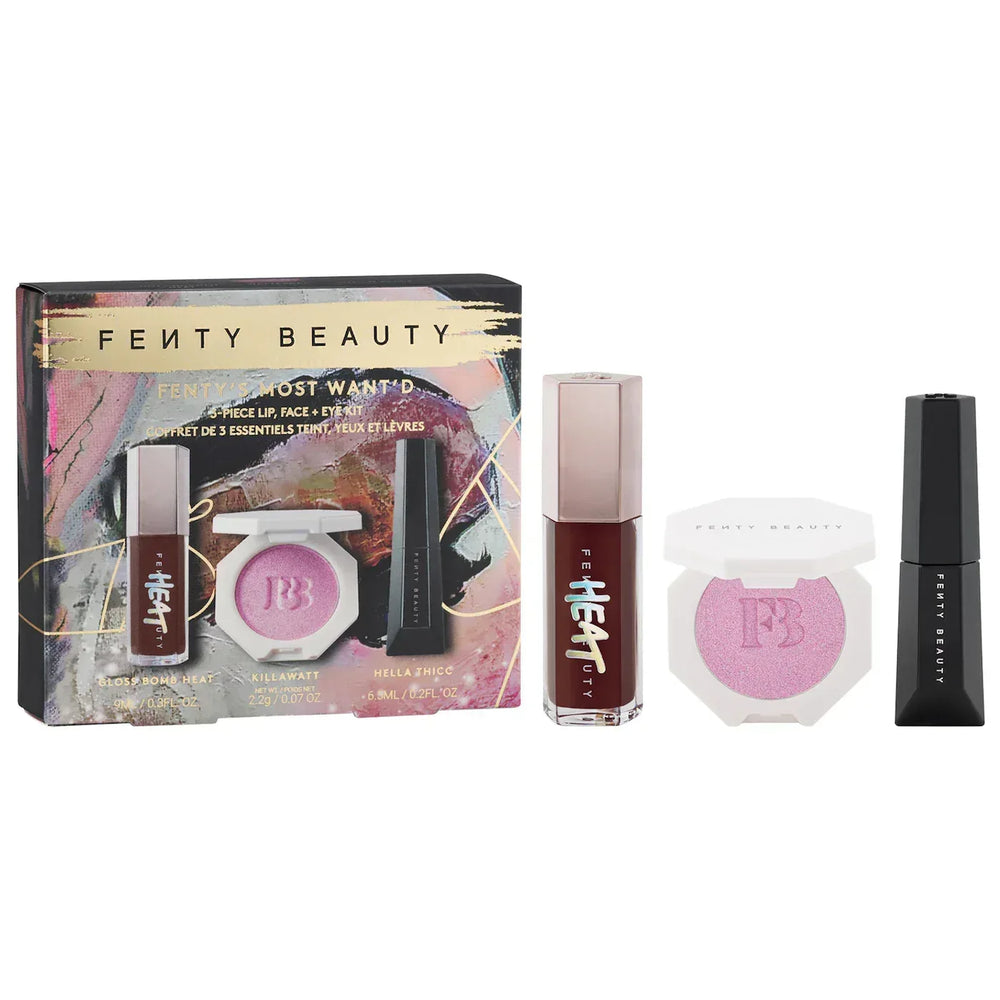 Fenty Beauty- Fenty's Most Want'd: 3-Piece Lip, Face + Eye Kit - The Beauty League Pakistan
