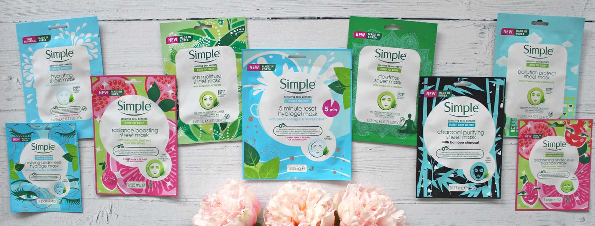 Simple- Sheet Masks Each Pack Of Six (6)