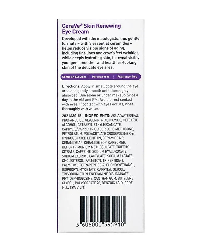 CerVe- Skin Renewing Eye Cream 14.2g - The Beauty League Pakistan