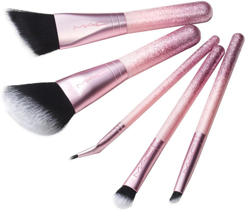 MAC-Frosted Fireworks~Pink Sparkle 5 Piece Eyeshadow Brush Set