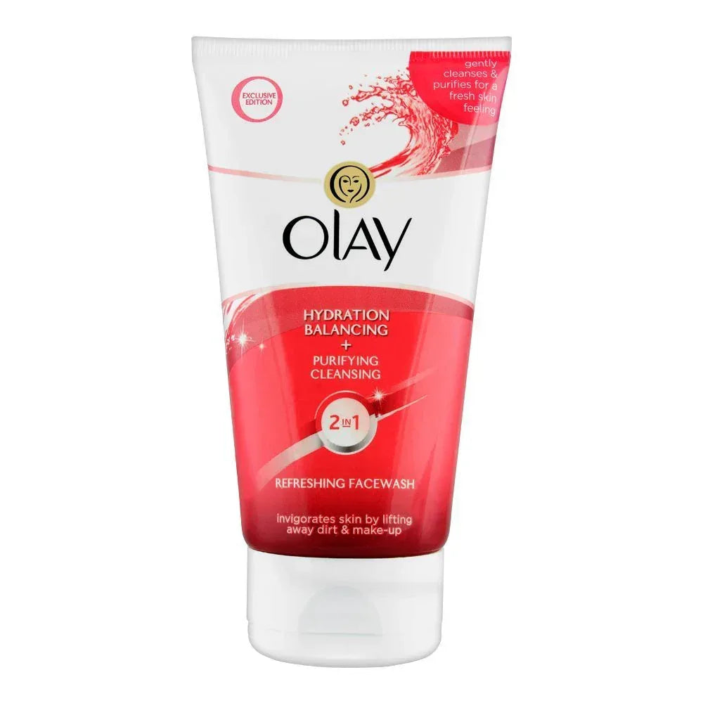 Olay 2-In-1 Hydration Balancing + Purifying Cleansing Refreshing Face Wash, 150 ml - The Beauty League Pakistan