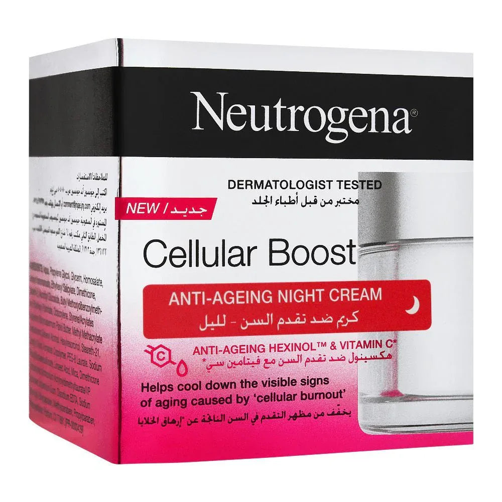 Neutrogena- Face Cream, Cellular Boost, Anti-Ageing Night Cream, 50ml - The Beauty League Pakistan