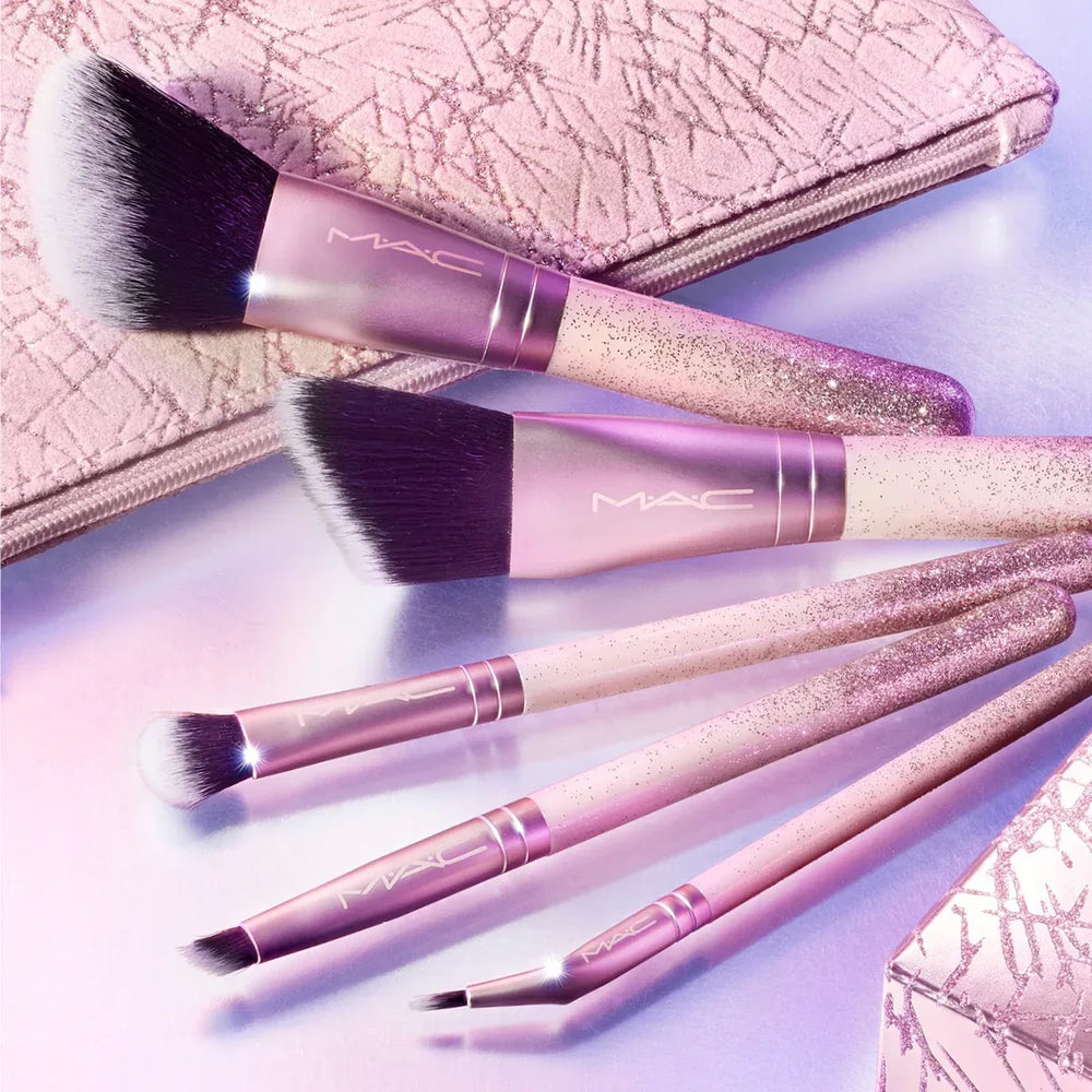 MAC-Frosted Fireworks~Pink Sparkle 5 Piece Eyeshadow Brush Set - The Beauty League Pakistan