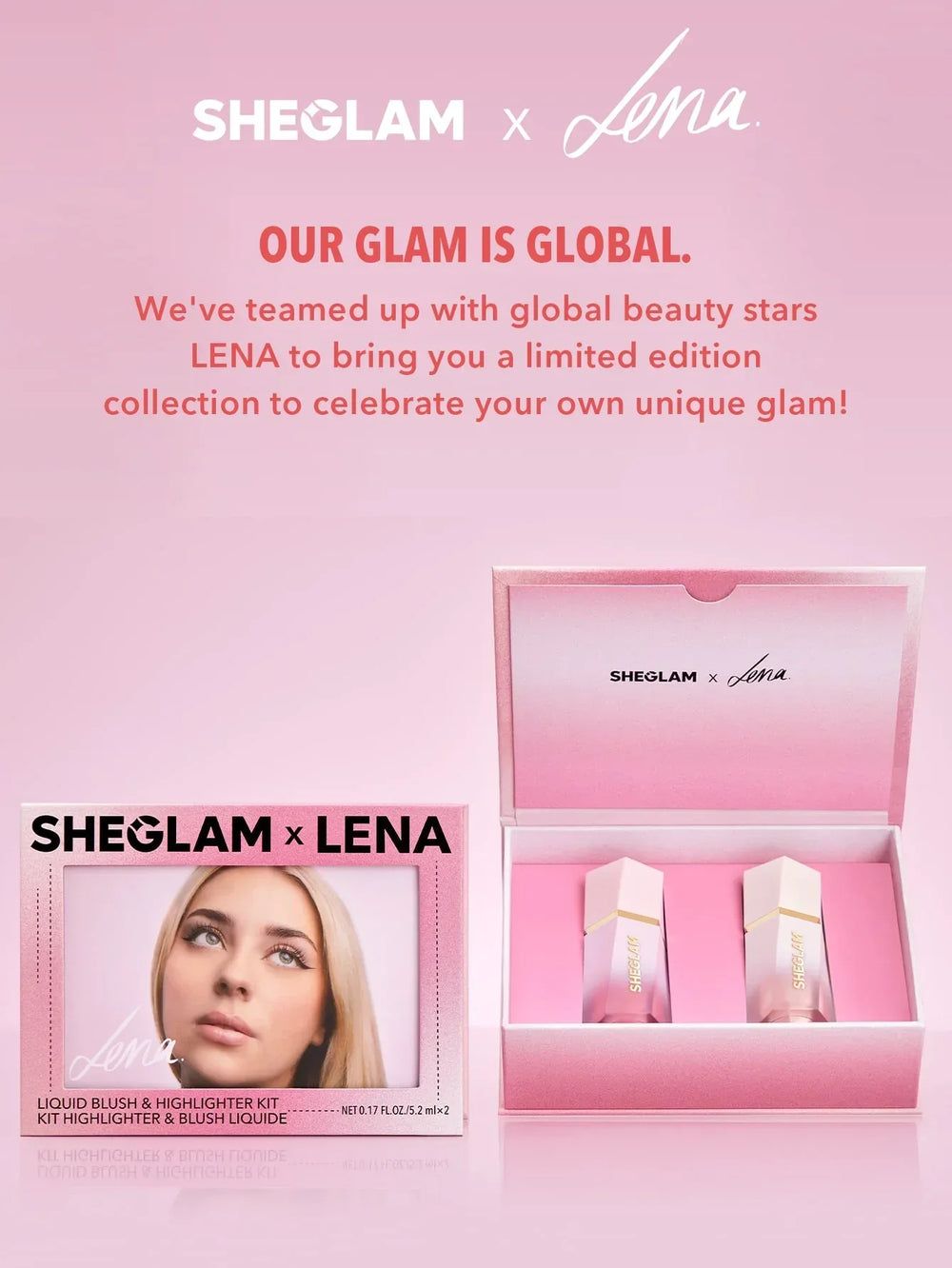 SHEGLAM X LENA Liquid Blush & Highlighter Kit - The Beauty League Pakistan