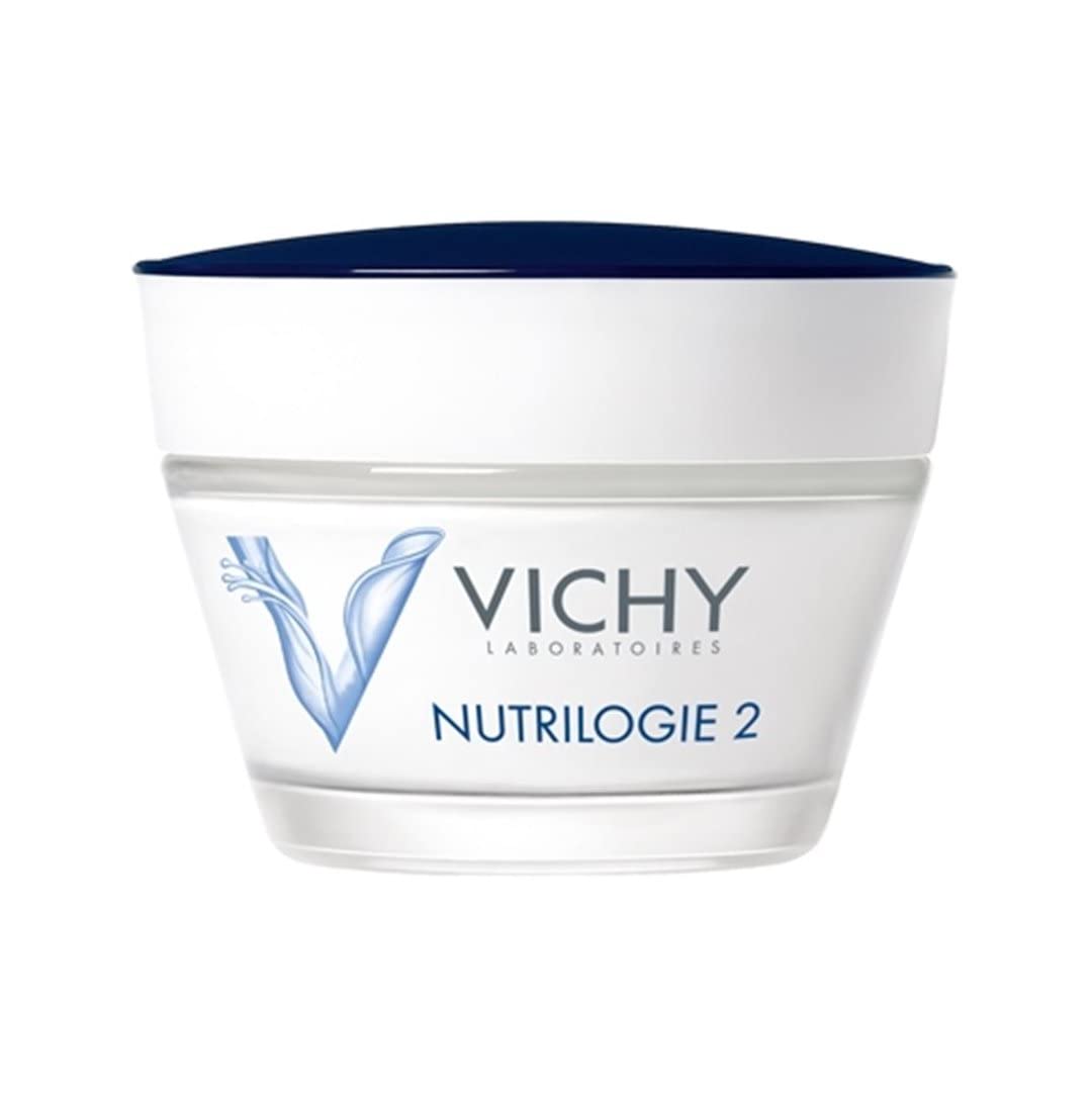 Vichy- Nutrilogie 2 Intense Moisturizer for Very Dry Skin, 24-Hour Hydration Daily Face Cream to Strengthen and Soothe Skin, Non-Greasy Finish