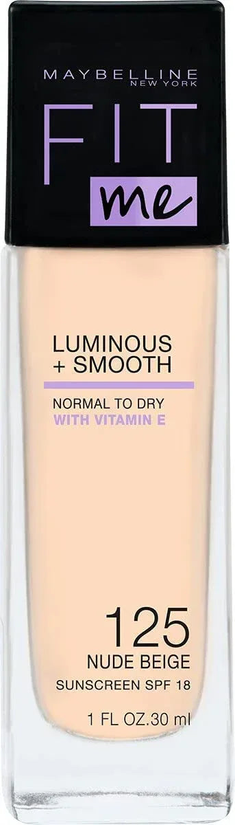 Maybelline- Fit Me Dewy + Smooth Liquid Foundation 125 Nude Beige - 30ml (France) - The Beauty League Pakistan