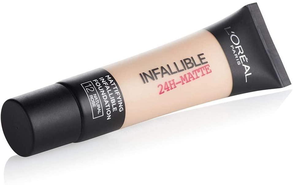 L'Oreal Paris Infallible 24 Hour-Matte Foundation, 12 Natural Rose - The Beauty League Pakistan