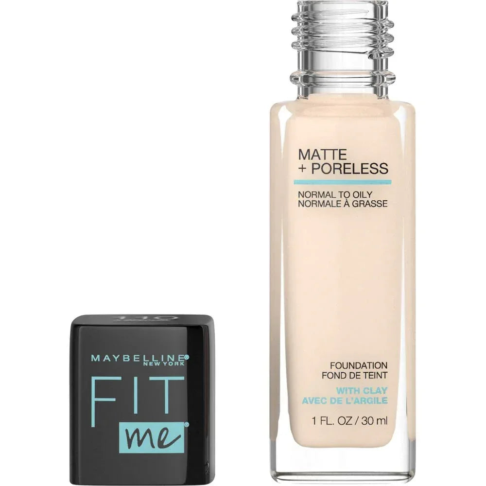 Maybelline- Fit Me Matte + Poreless Liquid Foundation Porcelain (110) USA - The Beauty League Pakistan