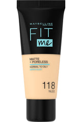 Maybelline- Fit Me Matte & Poreless Foundation 118 Light Beige