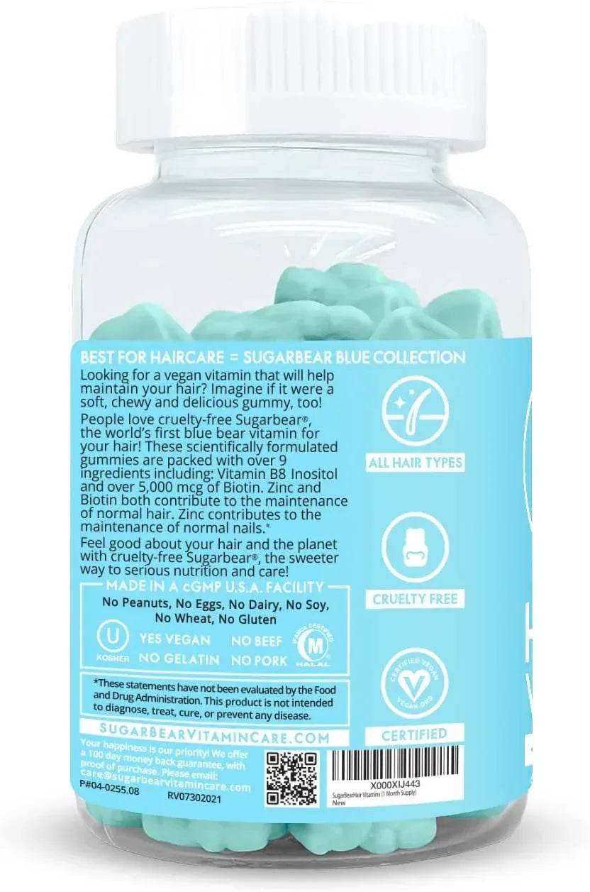 Sugarbear- Hair Vitamins Vegan Gummies - 60 Gummies - The Beauty League Pakistan