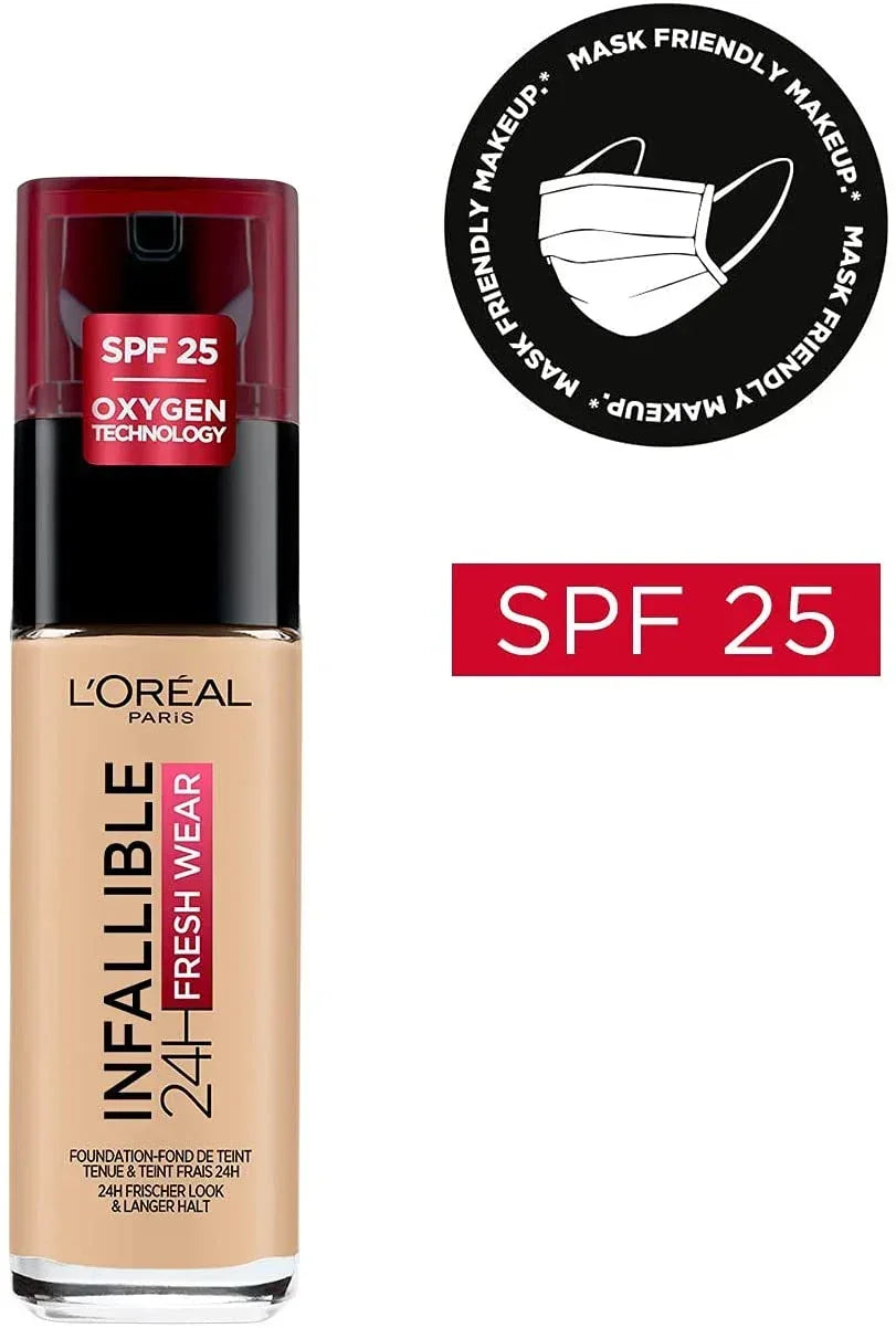 L'Oréal Paris Infallible 24H Fresh Wear Liquid Foundation 100 Linen (UK Version) - The Beauty League Pakistan