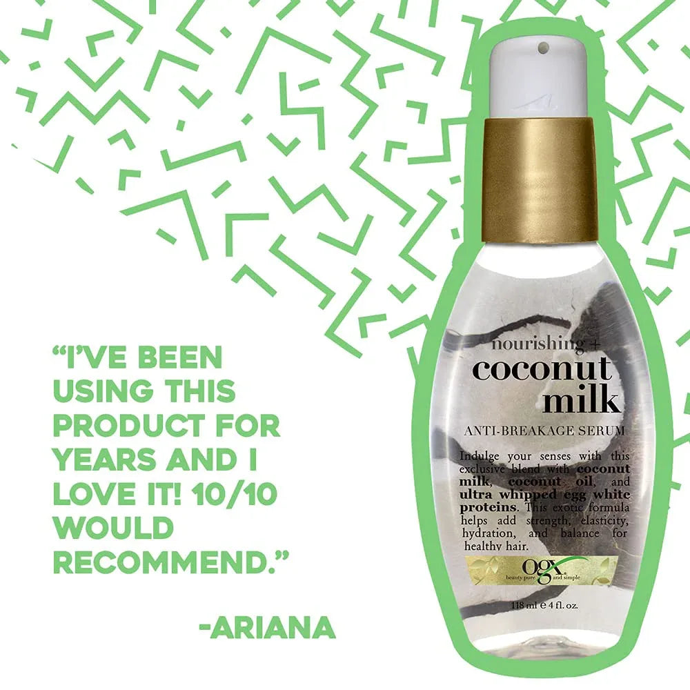 OGX-Nourishing + Coconut Milk Anti-Breakage Serum, 4 Fl Oz - The Beauty League Pakistan
