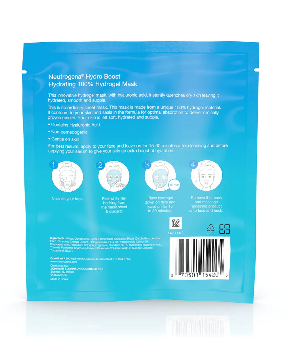 Neutrogena- Hydro Boost Hydrating 100% Hydrogel Mask - The Beauty League Pakistan