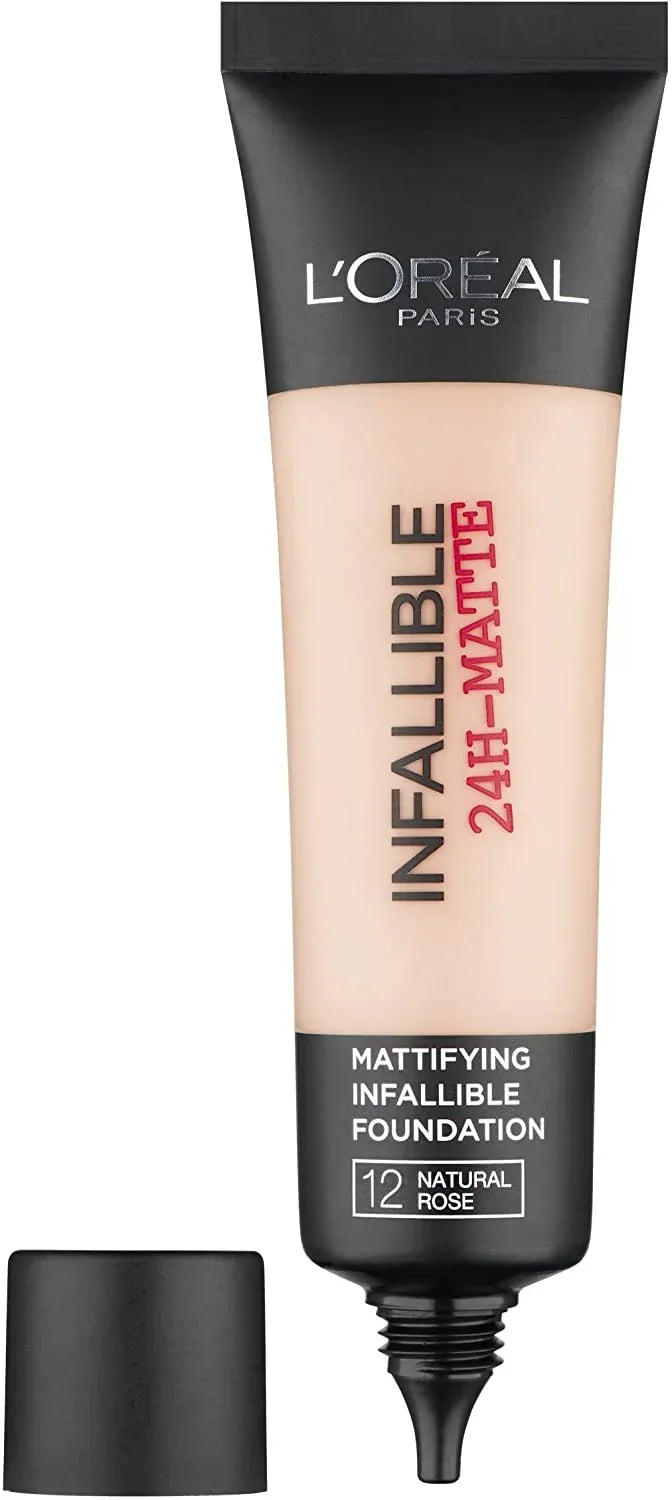 L'Oreal Paris Infallible 24 Hour-Matte Foundation, 12 Natural Rose - The Beauty League Pakistan