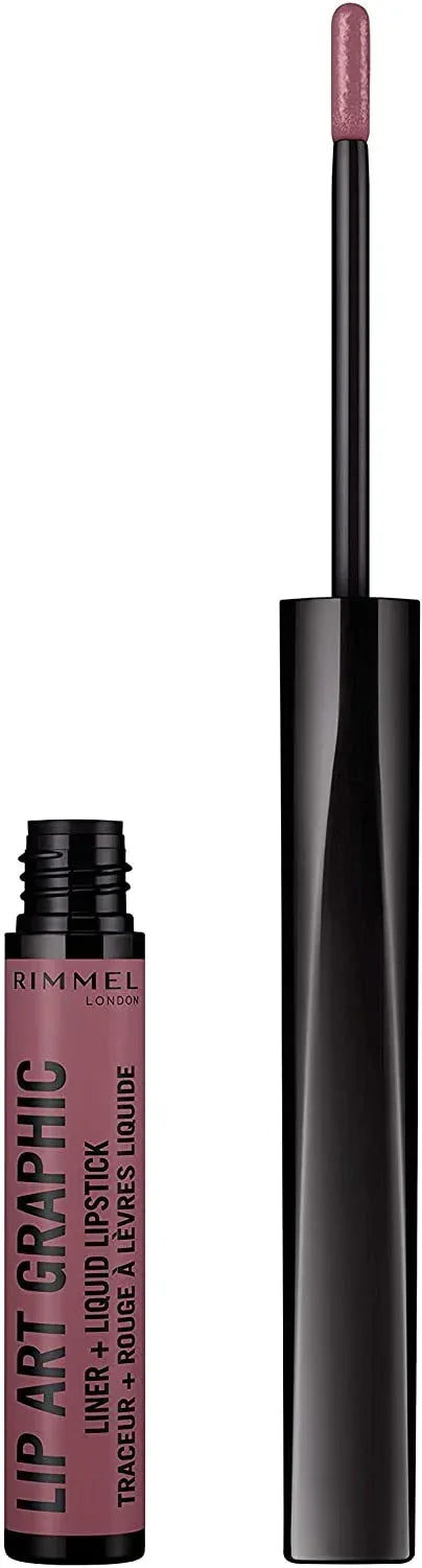 Rimmel London- Lip Art Graphic Liner & Liquid Lipstick - 220 Violet Vandal - The Beauty League Pakistan