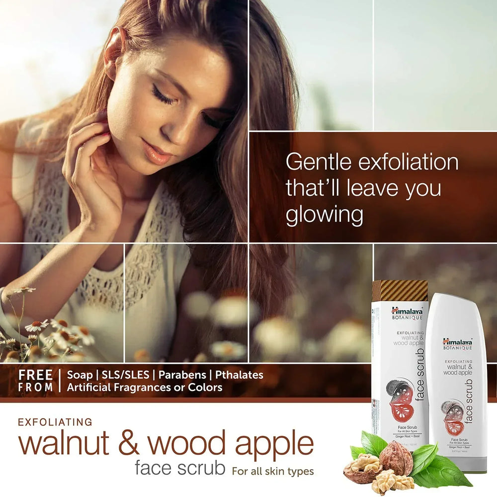 Himalaya Botanique Exfoliating Walnut & Wood Apple Face Scrub for Younger, Renewed Skin, 150ML - The Beauty League Pakistan