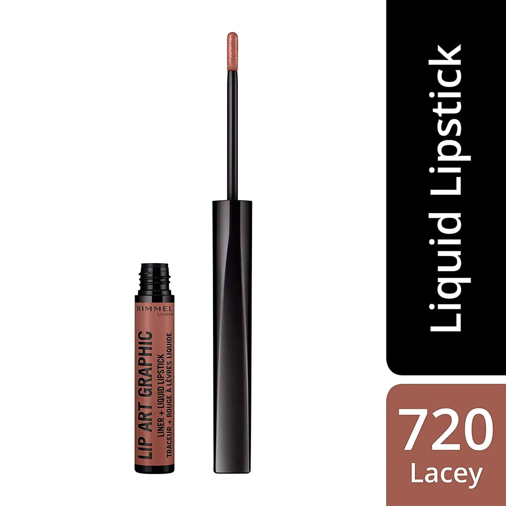 Rimmel London- Lip Art Graphic Liner & Liquid Lipstick - 720 Lacy - The Beauty League Pakistan