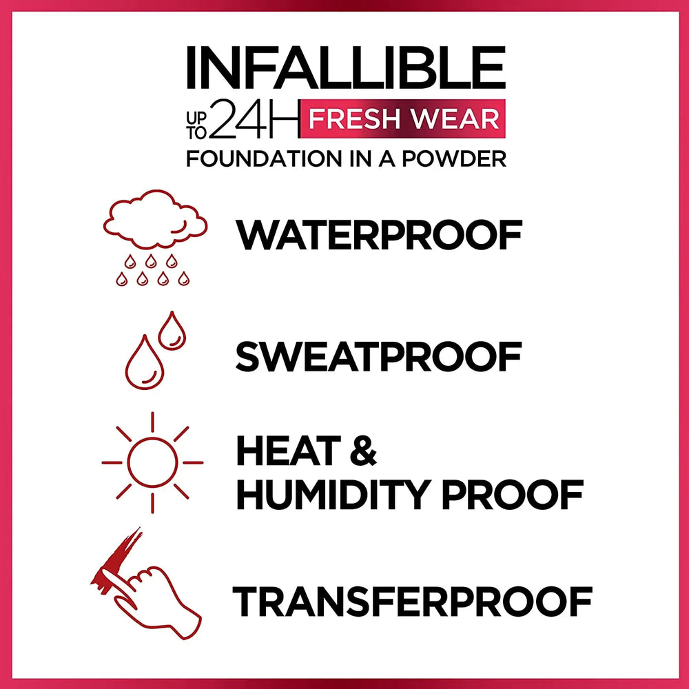 L'Oreal Paris- Infallible Fresh Wear Foundation In A Powder 24H Wear 05 Pearl - The Beauty League Pakistan