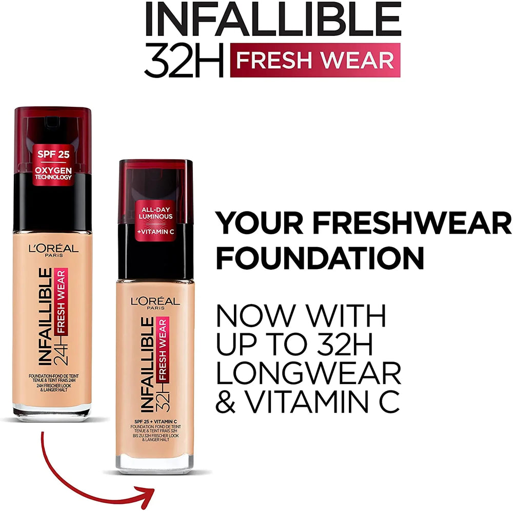 L'Oreal Paris Infallible- 32H Fresh Wear Foundation 15 Porcelain - The Beauty League Pakistan