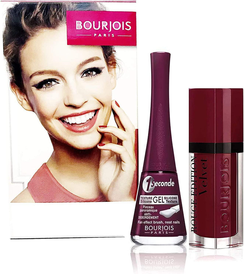 BOURJOIS-Rouge Edition Velvet Lipstick (08) & 1Second Nail Polish (12) - The Beauty League Pakistan