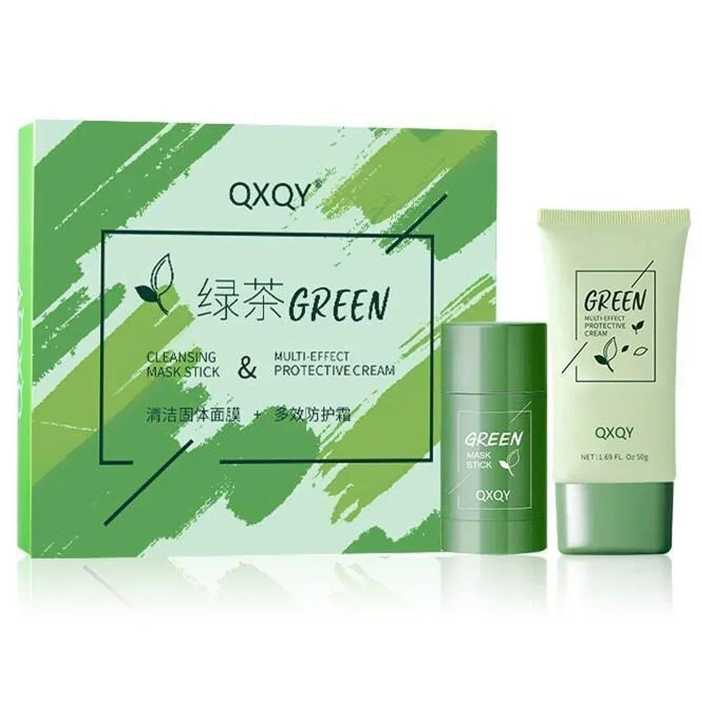 QXQY Green Cleansing Mask Stick Multi Effect Protective Cream - The Beauty League Pakistan