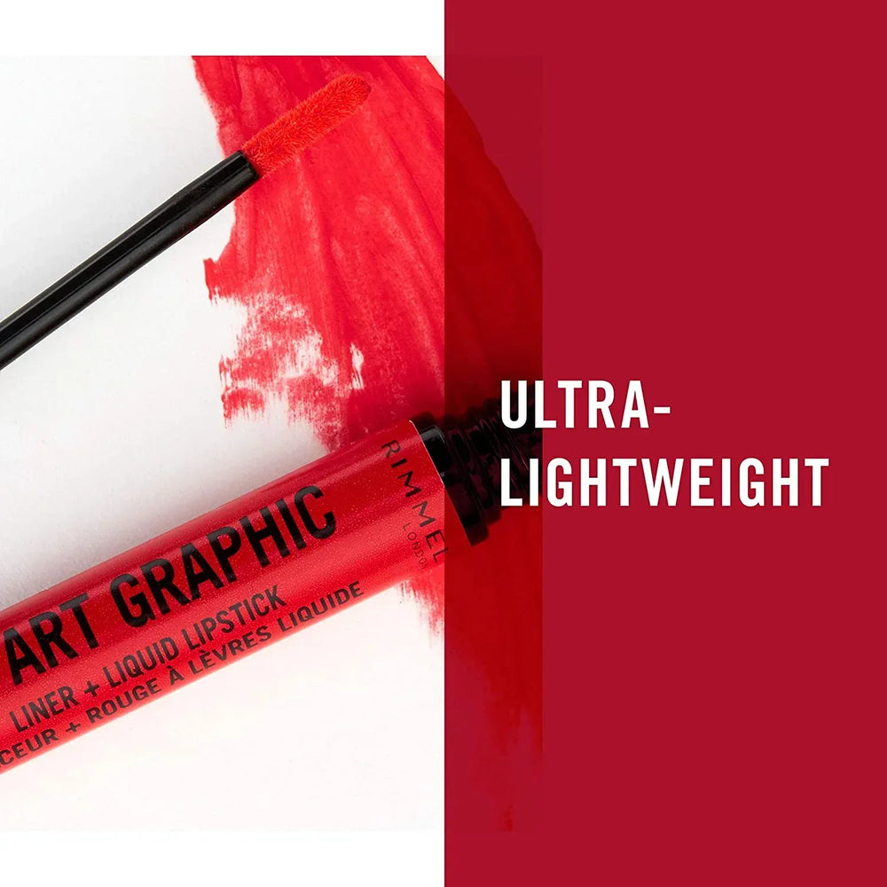 Rimmel London-Lip Art Graphic Liner & liquid Lipstick - 610 Hot Spot - The Beauty League Pakistan