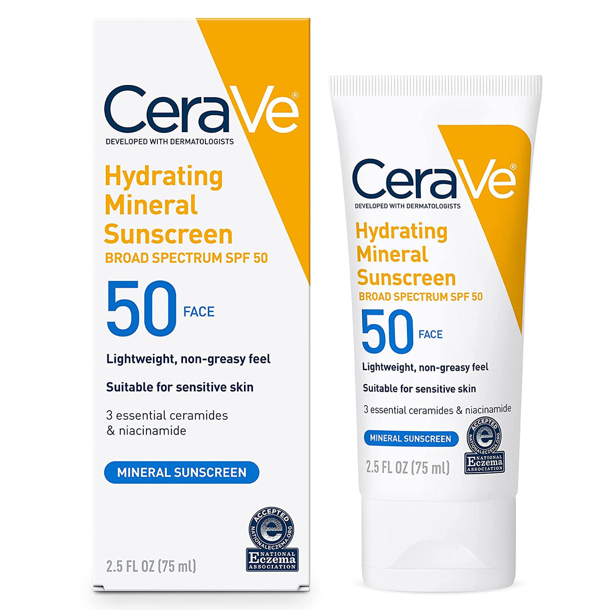 CeraVe Hydrating Sunscreen, Broad Spectrum, SPF 50, 75ml (EXP 10/25)