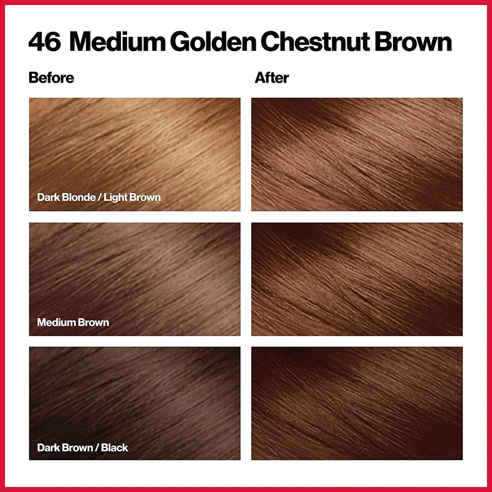 REVLON ColorSilk Beautiful Color 46 Medium Golden Chestnut Brown - The Beauty League Pakistan