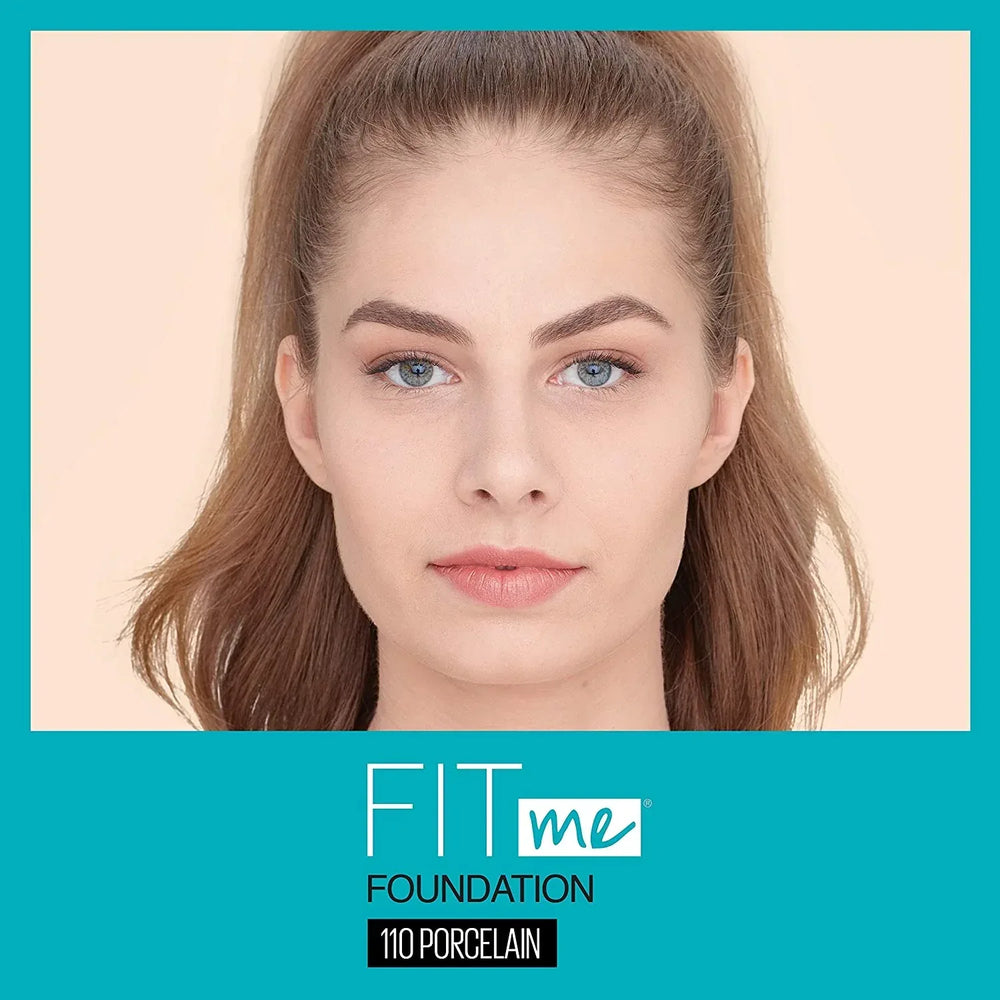 Maybelline- Fit Me Matte + Poreless Liquid Foundation Porcelain (110) USA - The Beauty League Pakistan