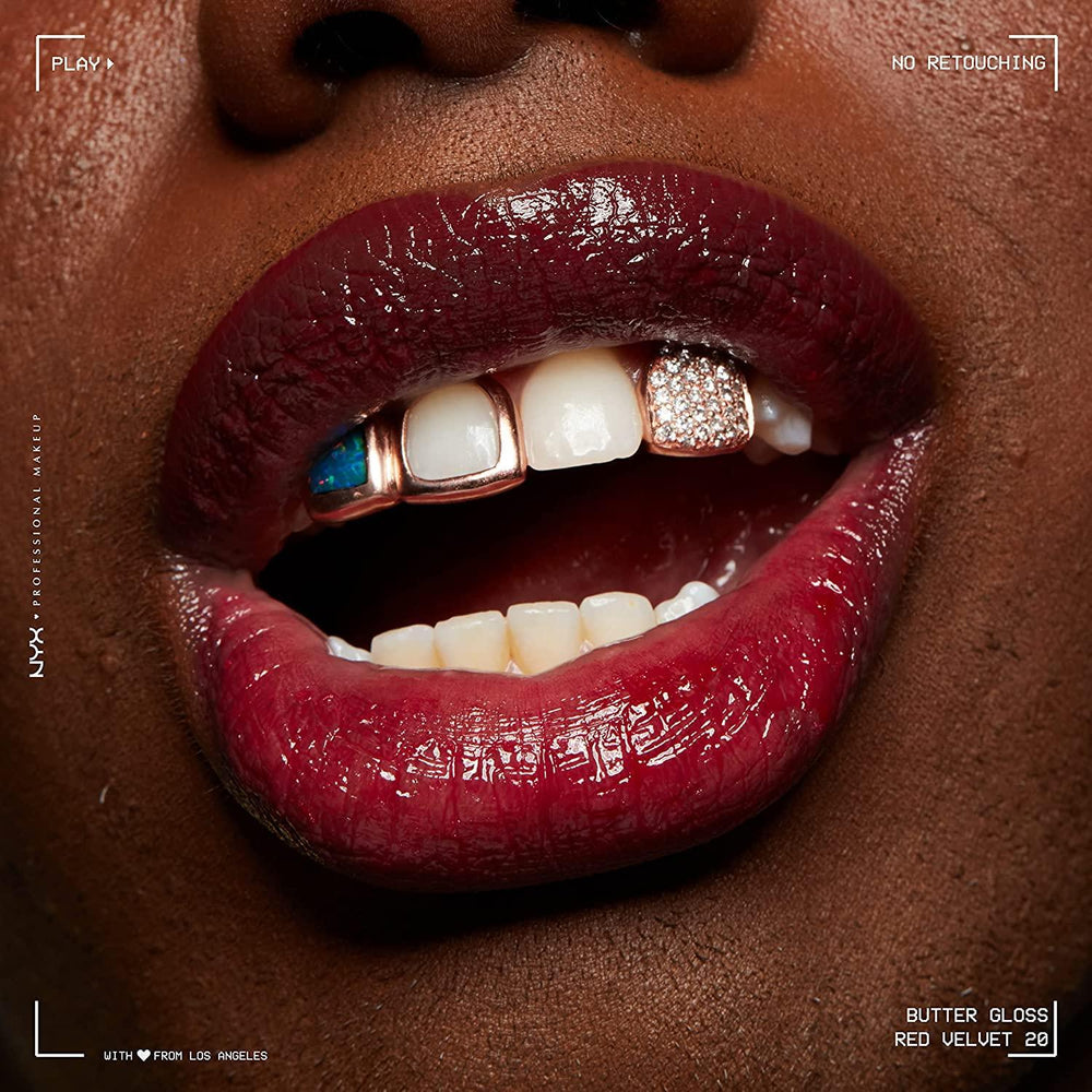 NYX-Butter Gloss, Non-Sticky Lip Gloss - Red Velvet (Deep Red) - The Beauty League Pakistan