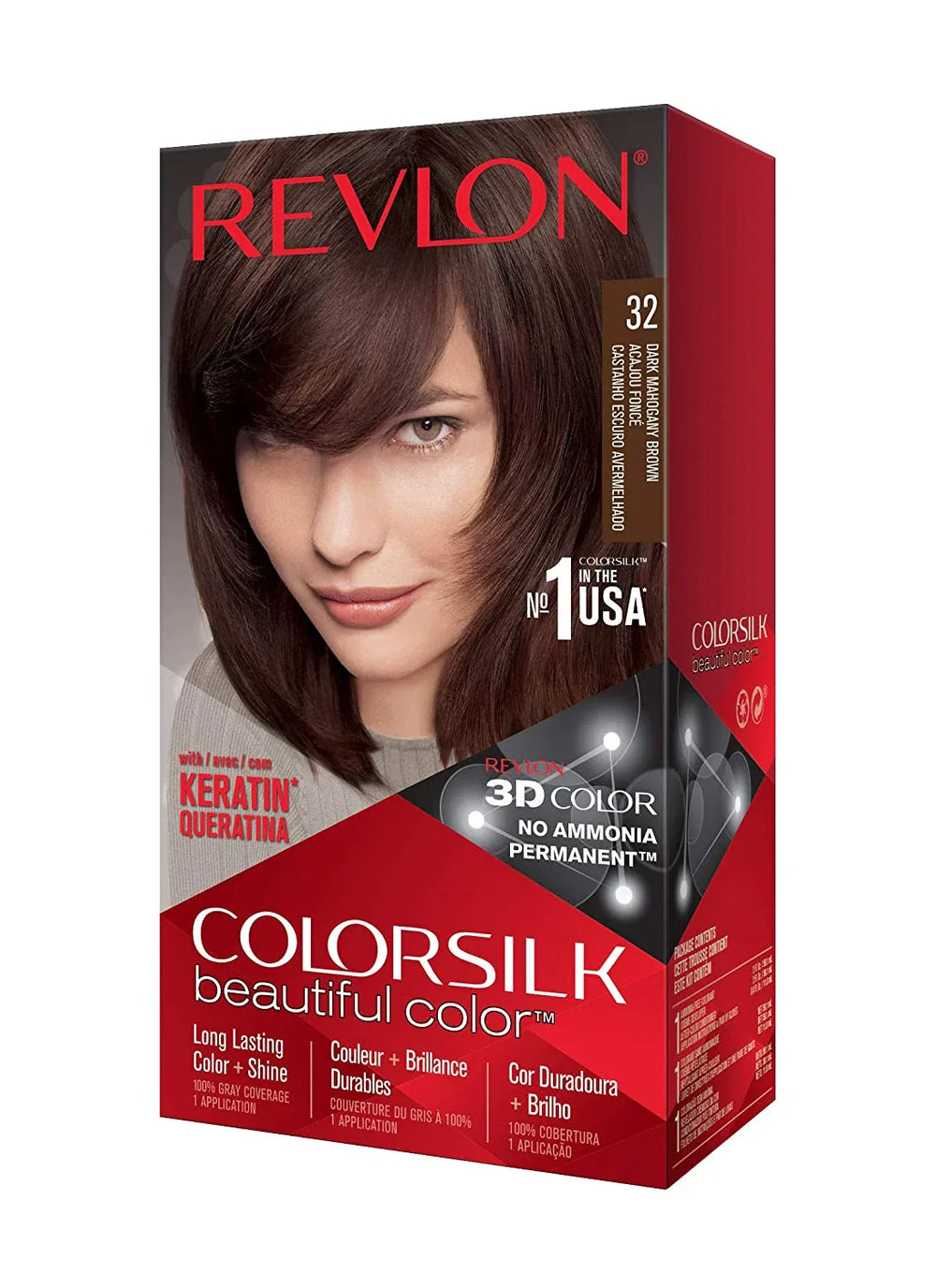 REVLON ColorSilk Beautiful Color 32 Dark Mahogany Brown - The Beauty League Pakistan