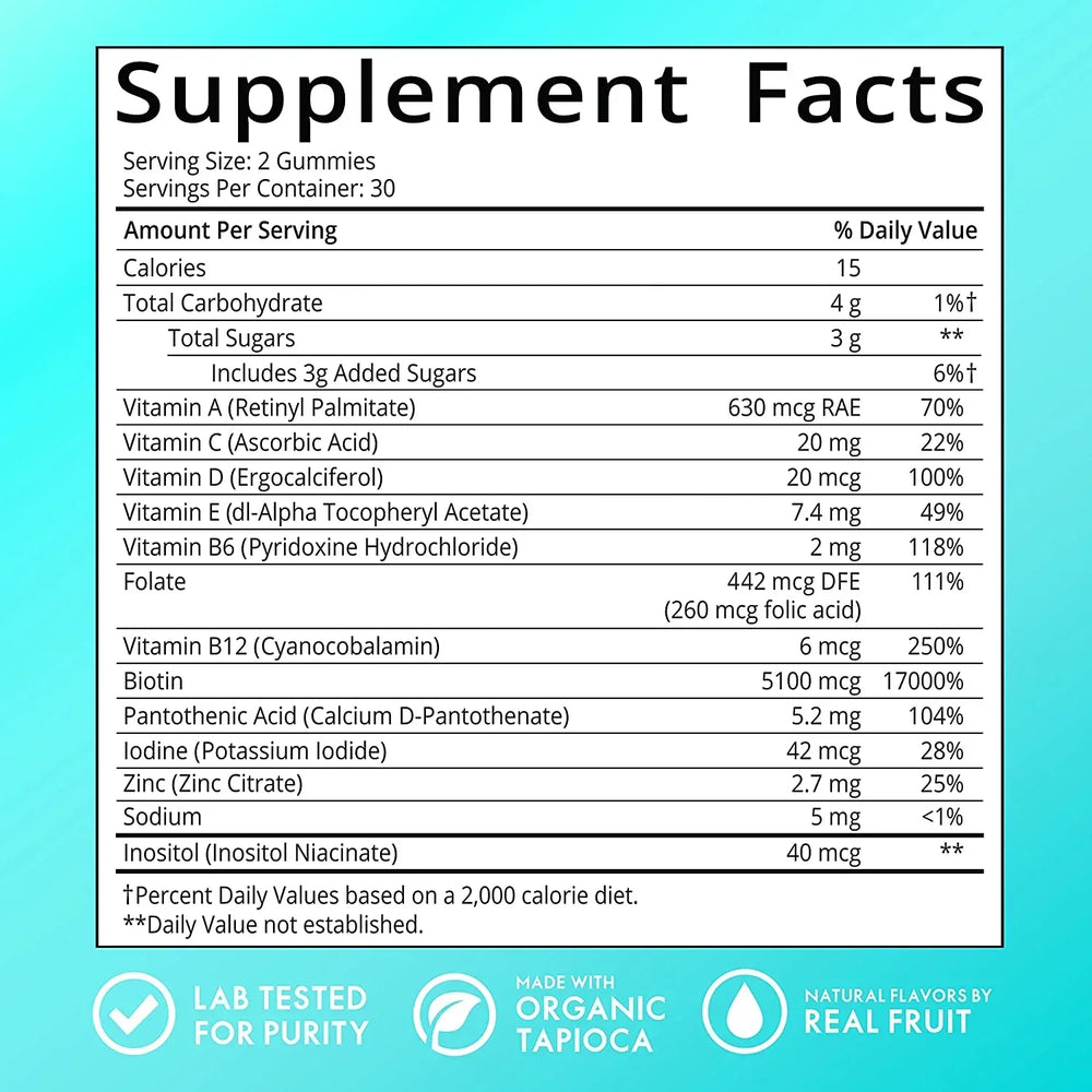 Sugarbear- Hair Vitamins Vegan Gummies - 60 Gummies - The Beauty League Pakistan