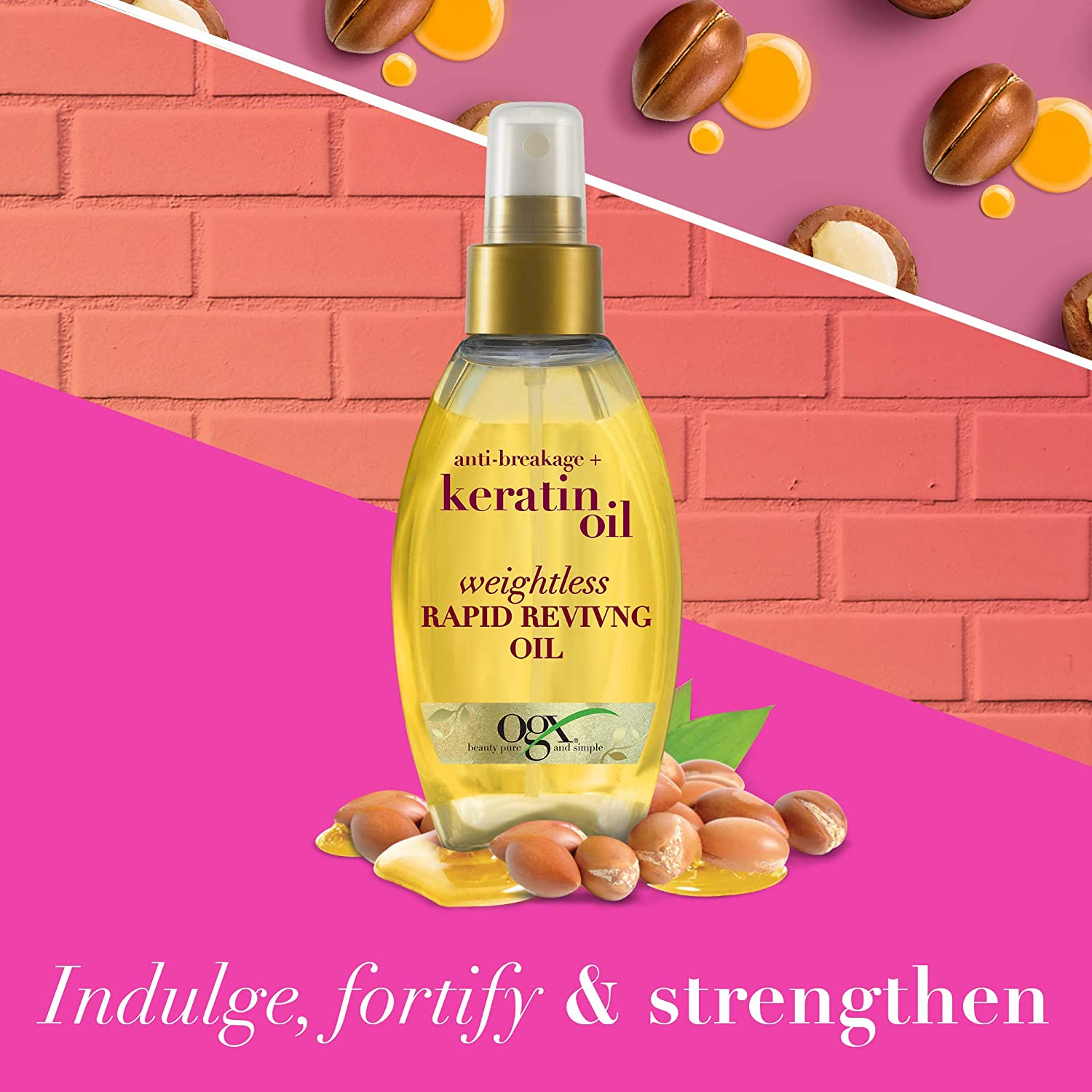 OGX- Anti-Breakage Strengthening Keratin Hair Oil for Damaged Hair, 118 ml