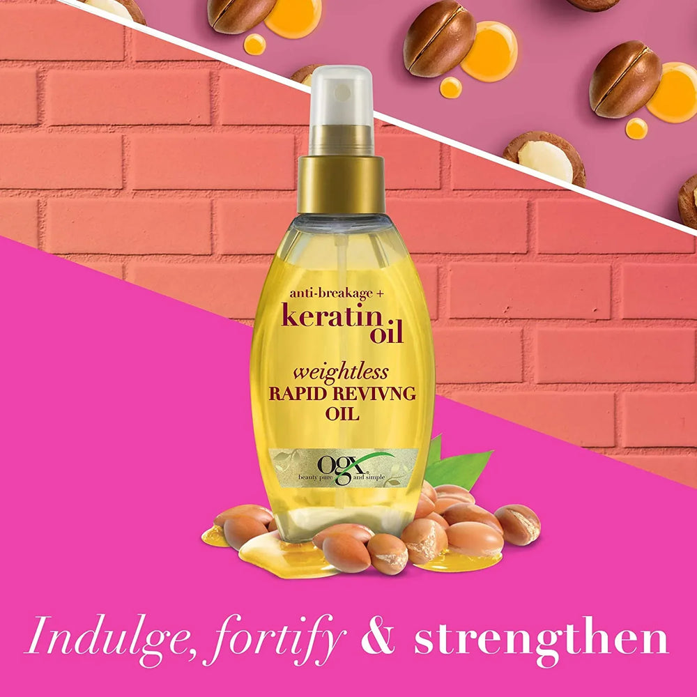 OGX- Anti-Breakage Strengthening Keratin Hair Oil for Damaged Hair, 118 ml - The Beauty League Pakistan