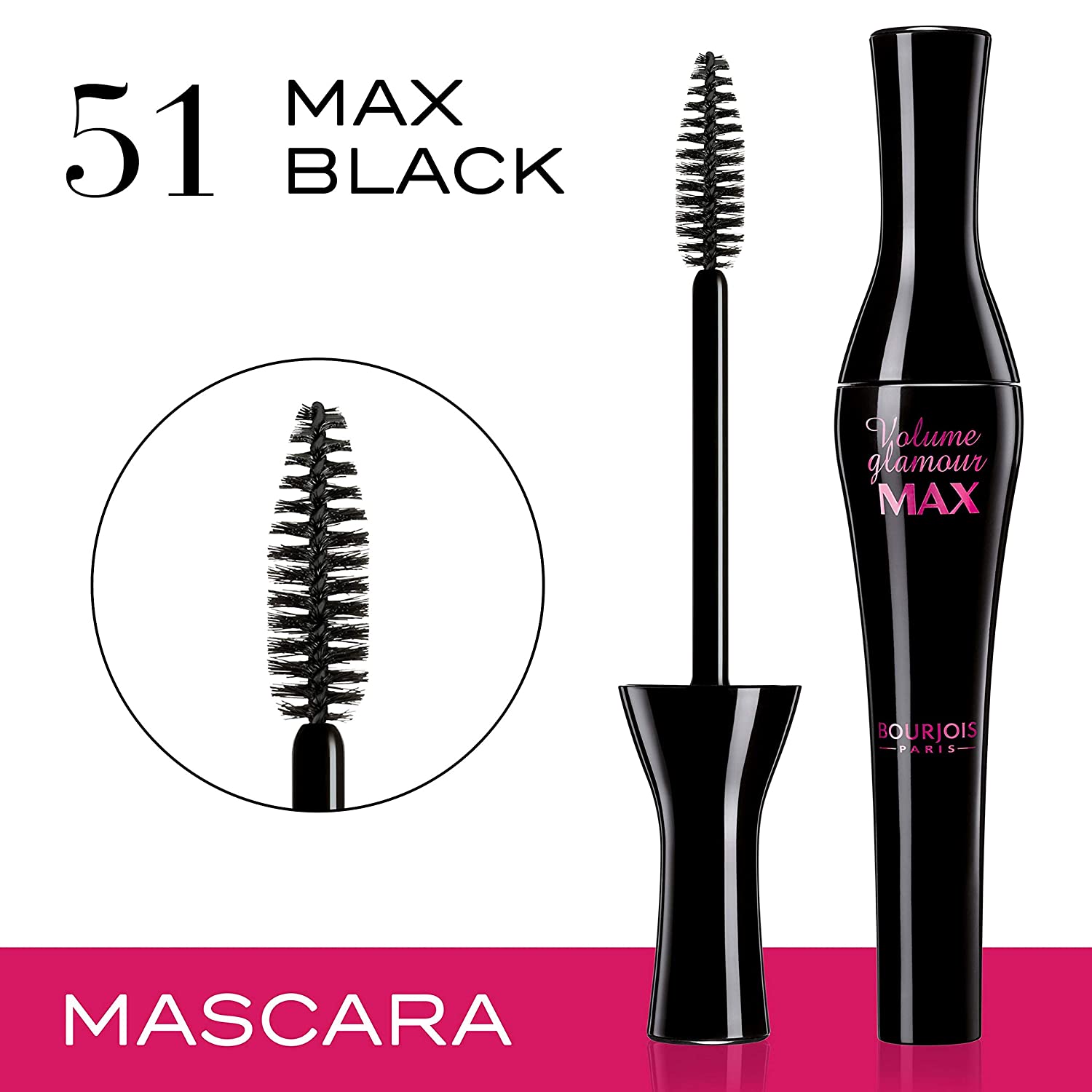 Bourjois-Volume Glamour Max Mascara for Women, 51 Noir