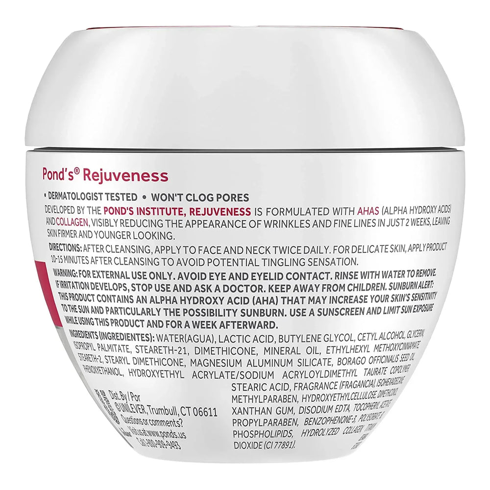 Pond's- Rejuveness Anti-Wrinkle Cream Anti-Aging Face Moisturizer With Alpha Hydroxy Acid and Collagen 14.1 oz - The Beauty League Pakistan