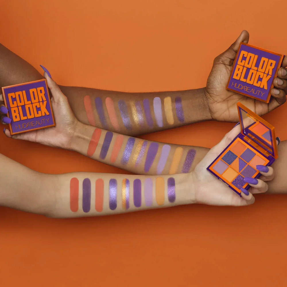 Huda Beauty- Color Block Obsessions Eyeshadow Palette - Orange and Purple - The Beauty League Pakistan