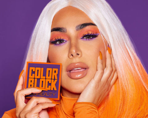 Huda Beauty- Color Block Obsessions Eyeshadow Palette - Orange and Purple